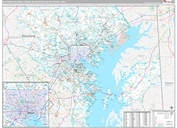 Baltimore-Columbia-Towson Metro Area Wall Map Premium Style 2026